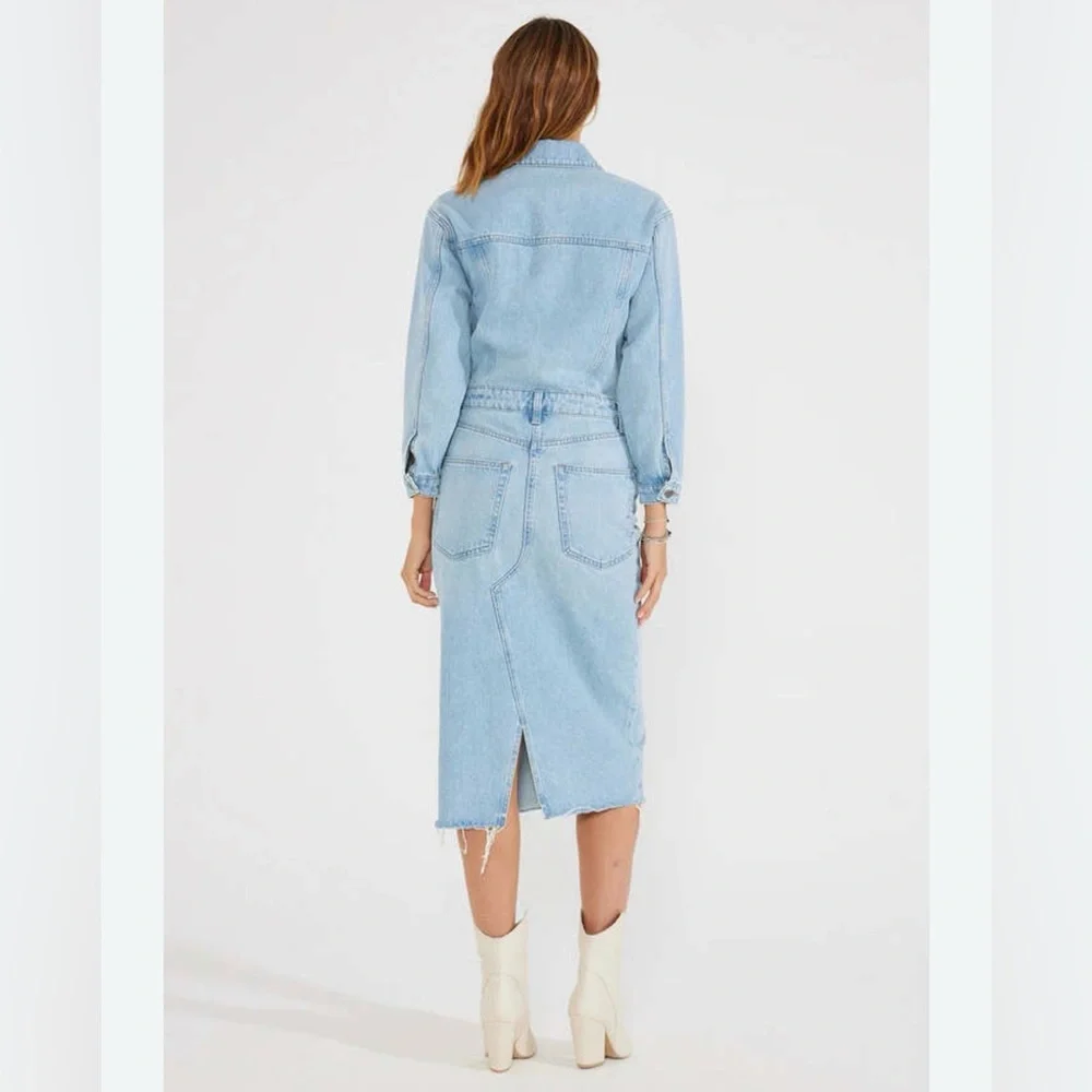 NWT Free People Etica Lotta Denim Dress Medium - Picture 2 of 7